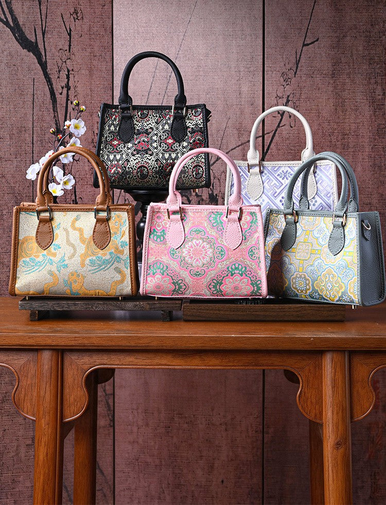 DIY Patchwork Tote Bag Kit | Genuine Leather & Microfiber Handmade Shoulder Bag Craft Set for Beginners