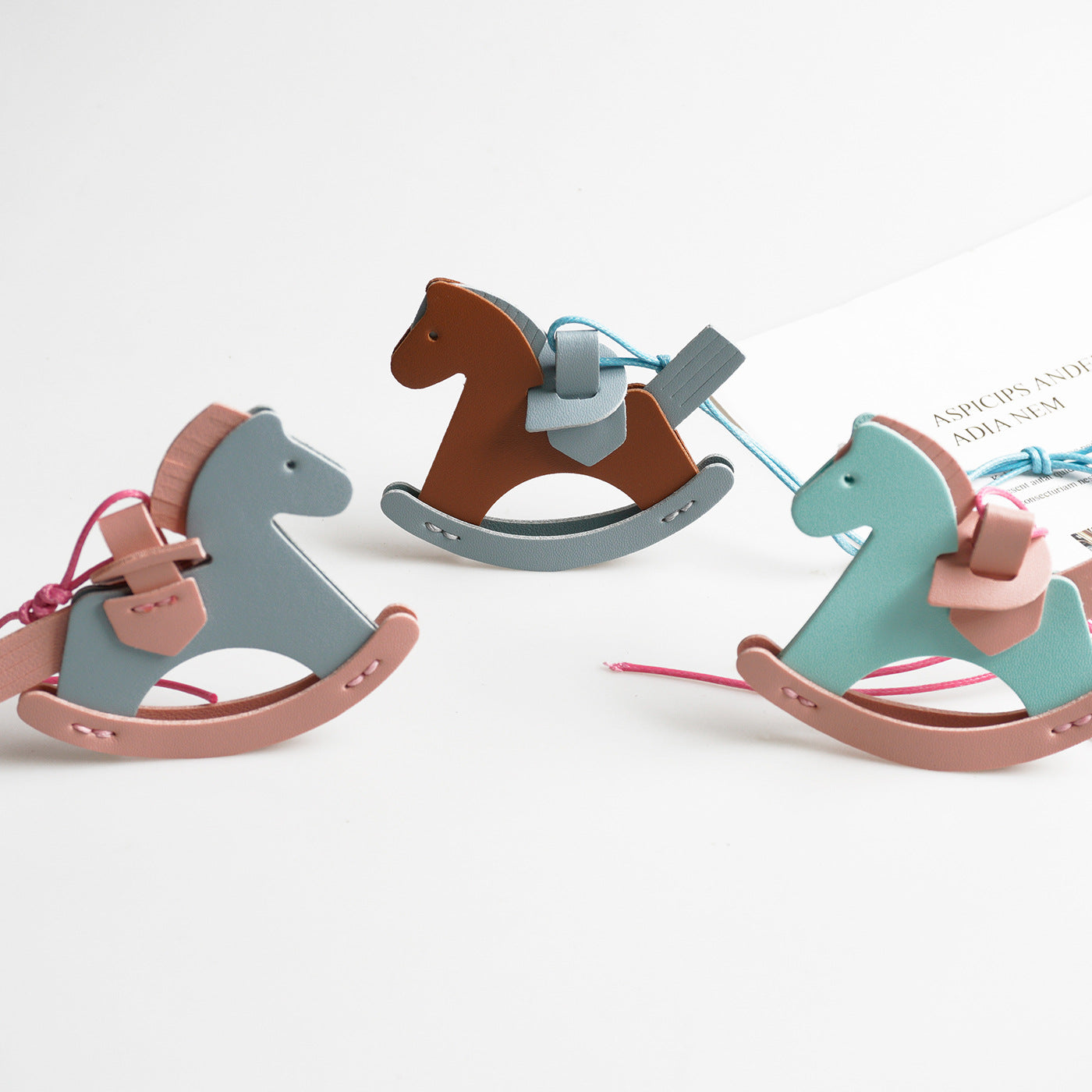 DIY Rocking Horse Keychain Kit for Beginners – Handmade PU Leather Bag Charm & Key Pendant with Video Tutorial