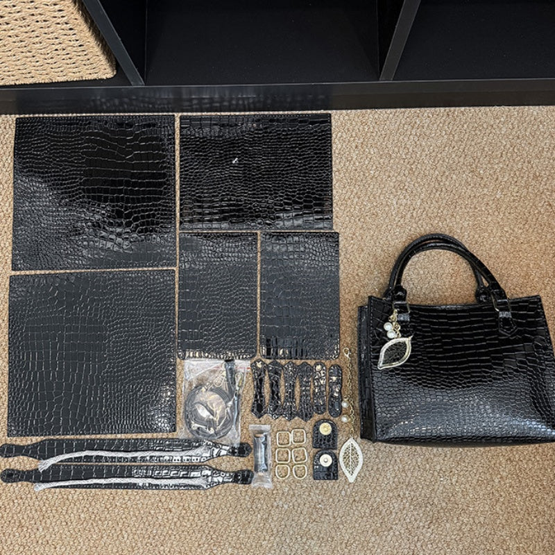 DIY PU Leather Handbag Kit | Handmade Crossbody Shoulder Tote Bag Craft Set for Beginners