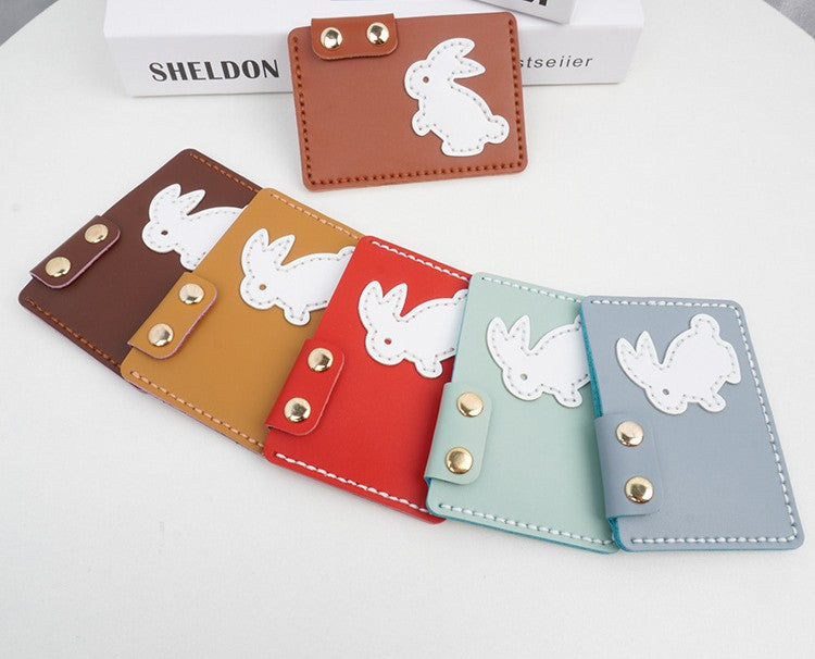 DIY Leather Bunny Wallet Kit – Handmade Colorful Leather Craft Wallet Set for Beginners