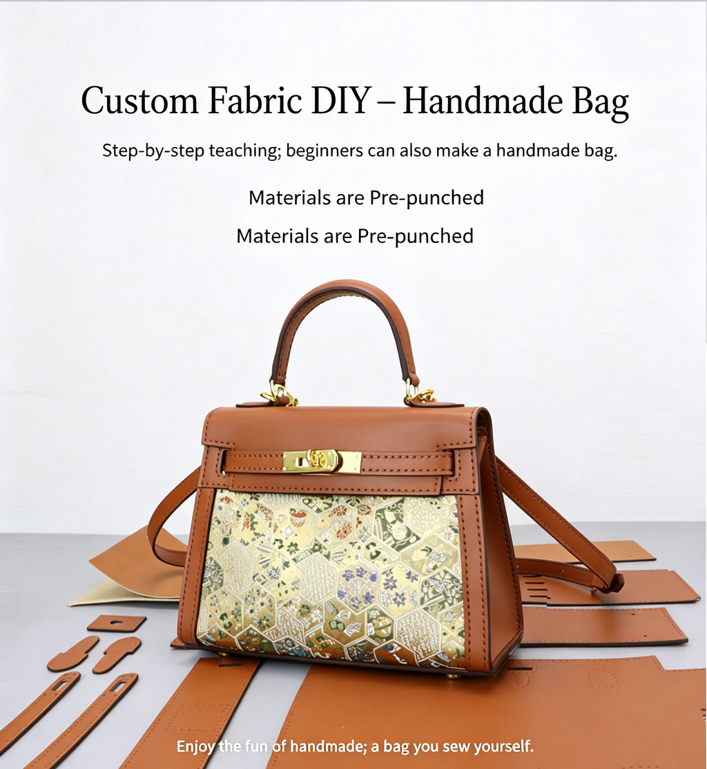 DIY Leather & Fabric Bag Kit – Beginner Crossbody, Shoulder & Handbag Making Kit