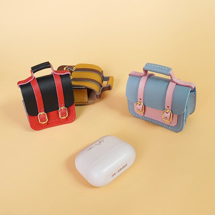 DIY Leather Earbud Case Kit | Handmade Cowhide Earphone Storage Pouch Craft Set with Video Tutoria