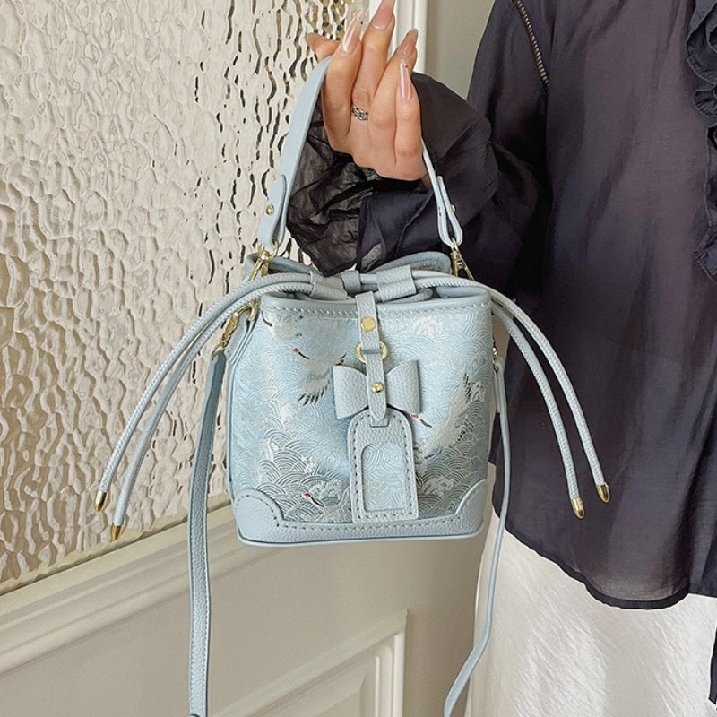 DIY PU Leather Bow Bucket Bag Kit | Beginner-Friendly Vintage Handbag Craft Set with Video Tutorial