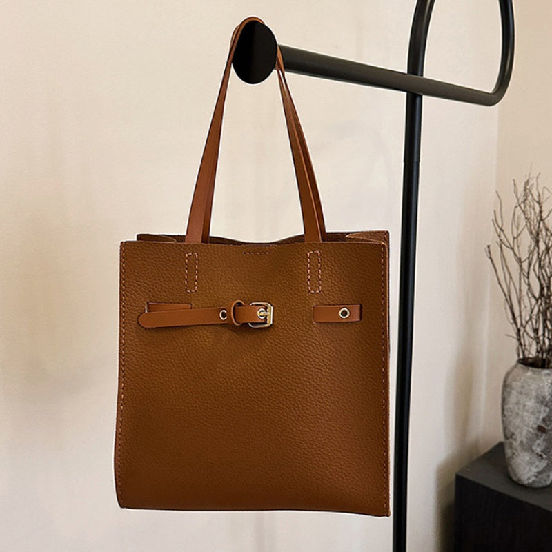 DIY Leather Shoulder Bag Kit for Beginners | Handmade PU Leather Tote Bag Sewing Craft Set with Video Tutorial Gift for Her