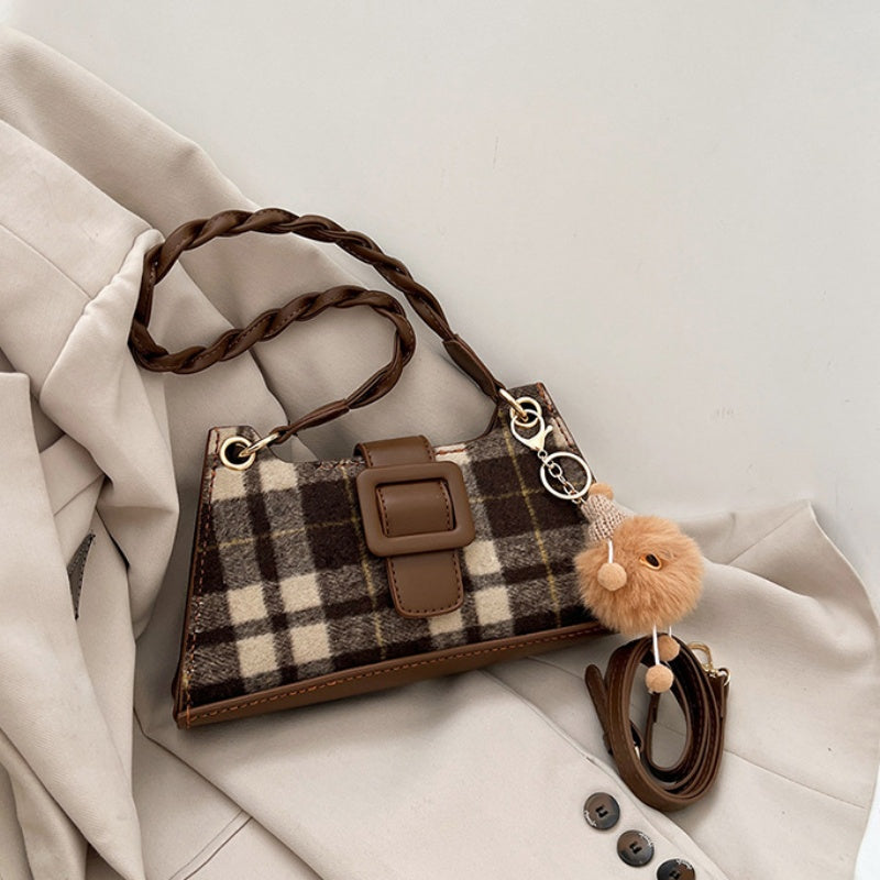 DIY PU Leather & Wool Felt Tote Bag Kit for Beginners – Pre-Cut Sewing Handbag Kit with Video Tutorial, Crossbody Shoulder Bag Craft Set