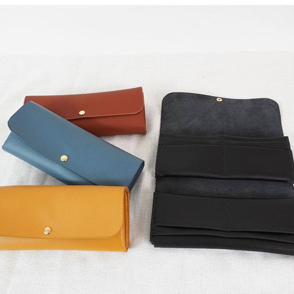 DIY Genuine Leather Long Card Holder Wallet Kit – Handmade Bifold Card Wallet Craft Kit for Beginners with Video Tutorial