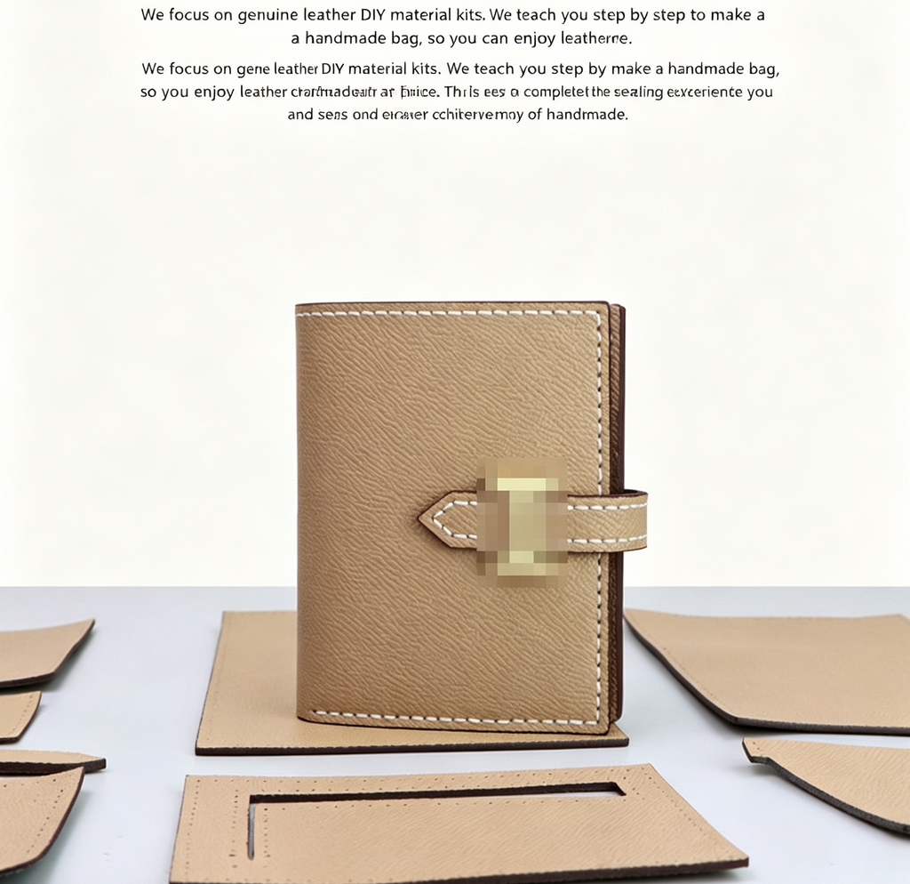 DIY Women's Leather Wallet Kit – Full-Grain Leather Card Holder & Coin Purse Making Kit