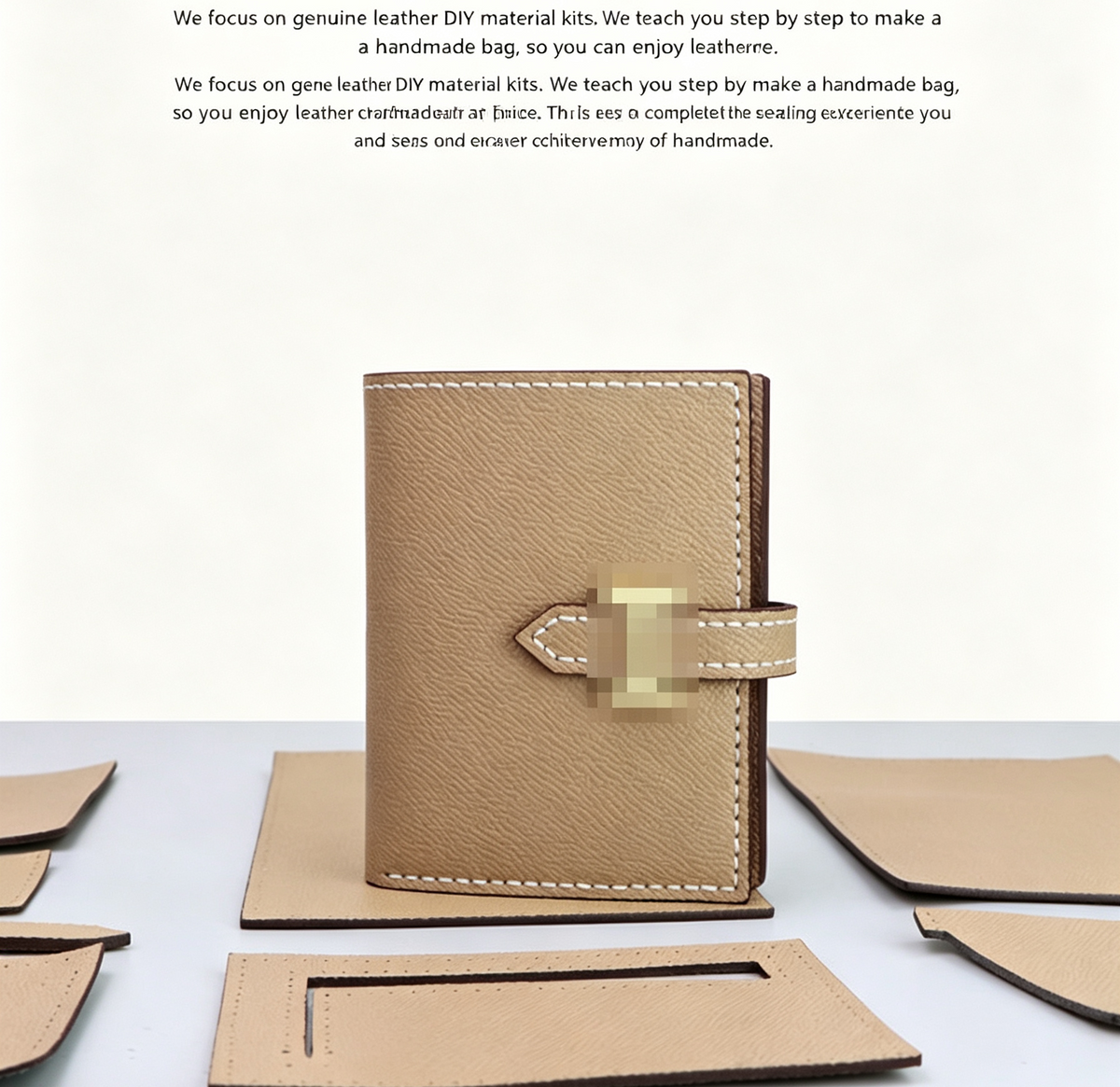 DIY Women's Leather Wallet Kit – Full-Grain Leather Card Holder & Coin Purse Making Kit
