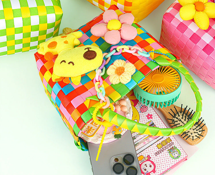 DIY Colorful Woven Tote Bag Kit for Mother’s Day | Handmade Handbag Craft Set with Pre-Cut Materials & Video Tutorial | Beginner Friendly Gift Bag