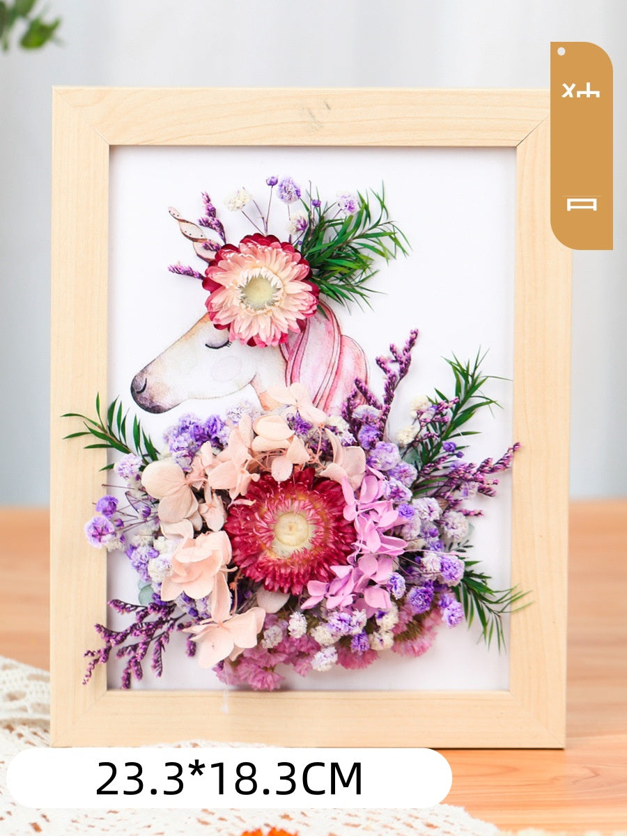 DIY Dried Flower Photo Frame Kit | Natural Preserved Flower Craft Set with Wooden Frame | Handmade Home Decor & Gift for Mother’s Day