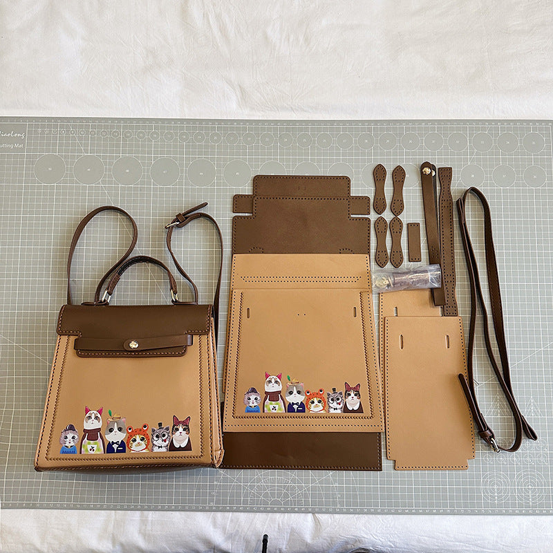 DIY PU Leather Backpack Kit for Beginners | Handmade Convertible Backpack, Crossbody & Handbag Sewing Kit with Video Tutorial