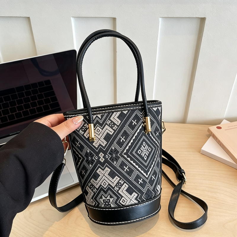 DIY PU Leather Bucket Bag Kit | Handmade Crossbody Shoulder Bag Craft Set for Beginners with Video Tutorial