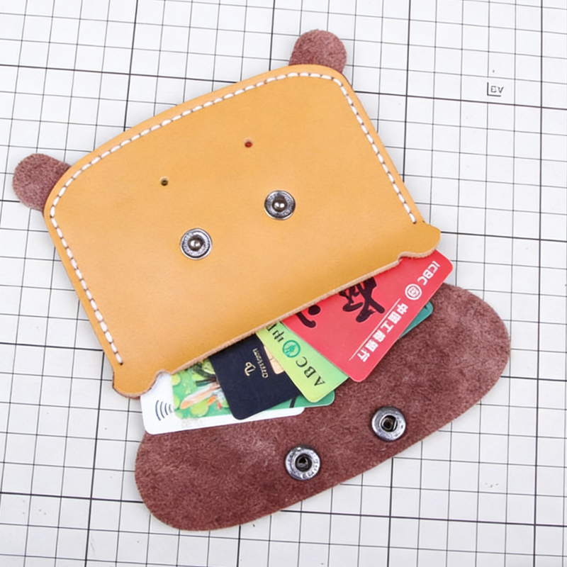 DIY Leather Card Holder Kit for Beginners – Handmade Waxed Leather Card Wallet with Video Tutorial & Complete Craft Set