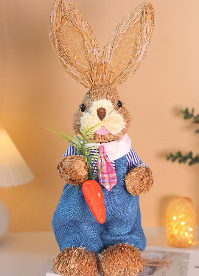 DIY Straw Bunny Craft Kit | Handmade Woven Rabbit Family Set | Spring Easter Home Decor & Mother’s Day Creative Gift