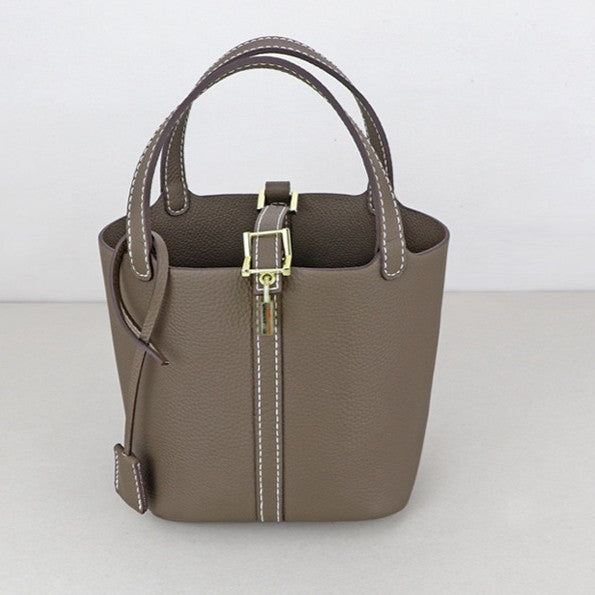 DIY Leather Bucket Bag Kit for Beginners – Genuine Leather Handbag Making Set with Video Tutorial & Complete Materials