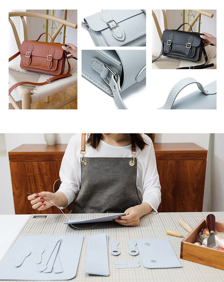 DIY PU Leather Handbag Kit – Handmade Shoulder & Crossbody Bag Craft Kit for Beginners with Video Tutorial (Multi-Color Fashion Tote)