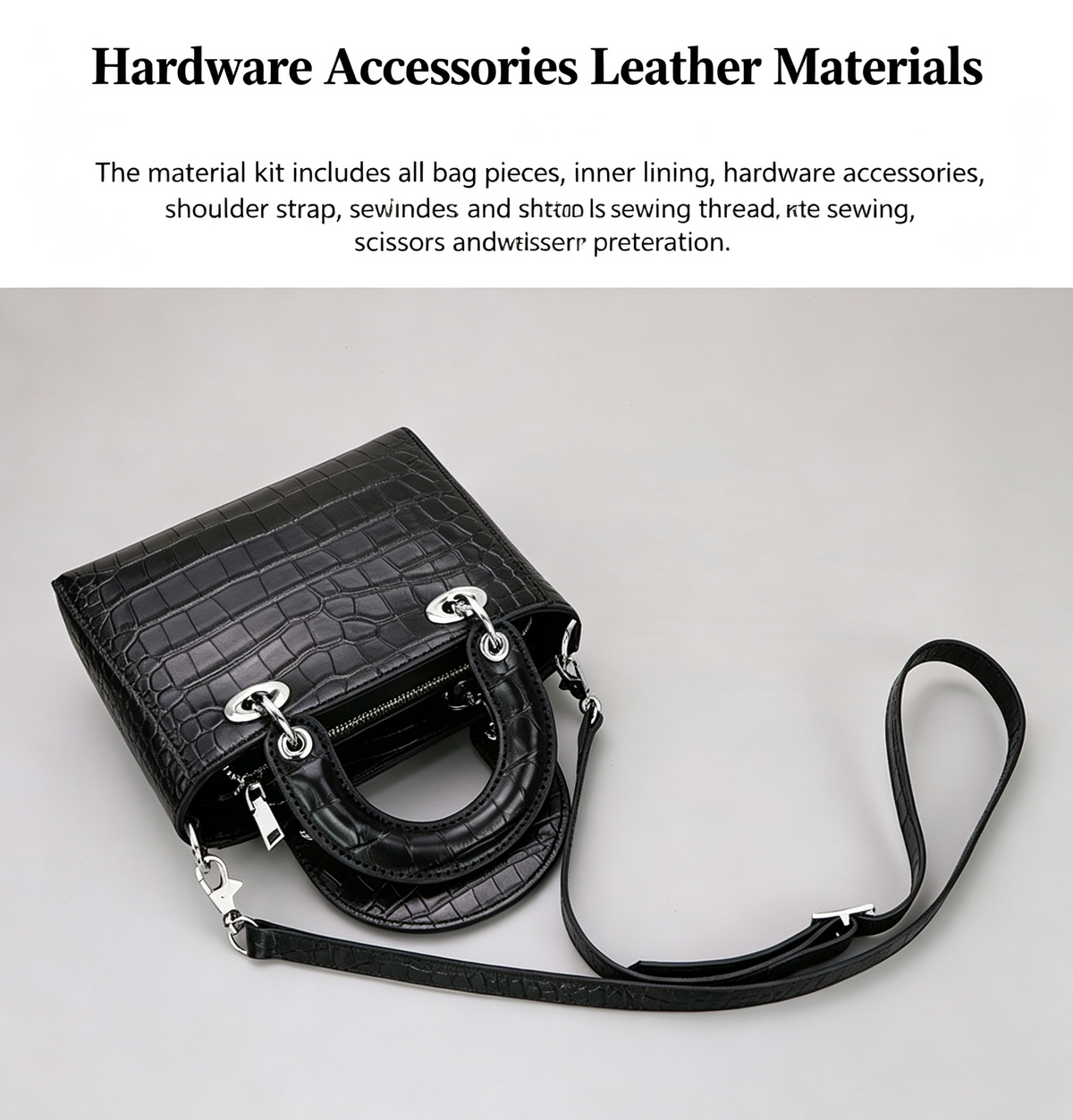 DIY Women's Leather Handbag Kit – Full-Grain Leather Crossbody & Shoulder Bag Making Kit