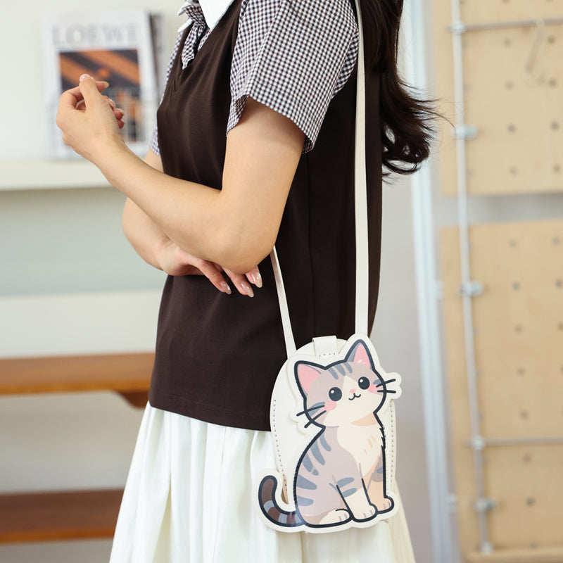 DIY Cartoon Crossbody Bag Kit for Kids & Adults | Handmade PU Leather Parent-Child Craft Sewing Kit with Video Tutorial