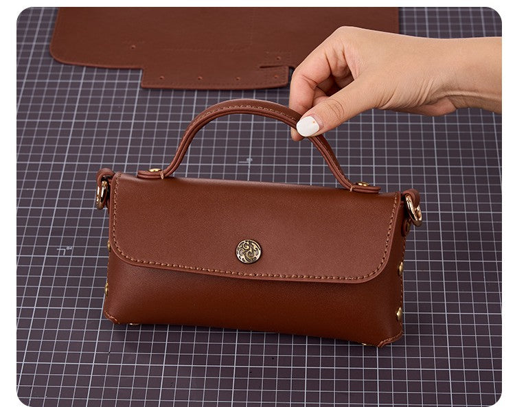 DIY PU Leather Handbag Kit | Beginner-Friendly Crossbody & Handheld Craft Set with Video Tutorial