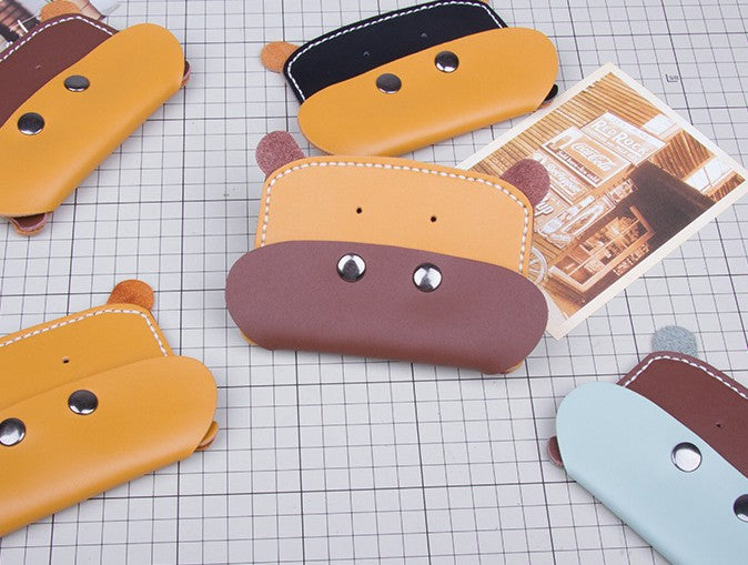 DIY Leather Card Holder Kit for Beginners – Handmade Waxed Leather Card Wallet with Video Tutorial & Complete Craft Set