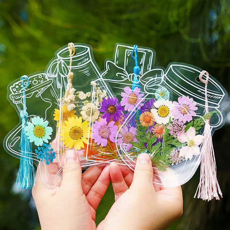 DIY Pressed Flower Bookmark Kit | Transparent Floral Bookmark Craft Set | Handmade Botanical Keepsake & Creative Gift