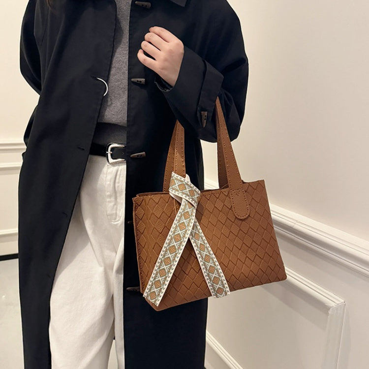 DIY PU Leather Tote Bag Kit for Beginners – Handmade Shoulder Handbag Sewing Kit with Pre-Cut Materials & Video Tutorial
