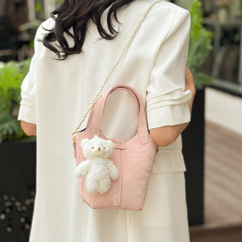 DIY PU Leather Crossbody Handbag Kit for Beginners – Handmade Purse Sewing Set with Video Tutorial, Shoulder Tote Craft Gift