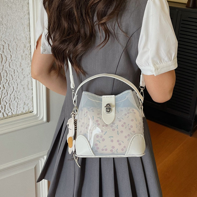 DIY Transparent Cherry Print PVC Handbag Kit | Cute Sweet Crossbody Purse Craft Set with Video Tutorial