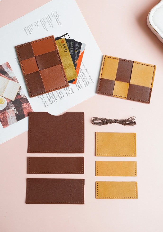 DIY Leather Card Holder Kit for Beginners | Handmade Cowhide Wallet Sewing Kit with Video Tutorial | DIY Gift Craft Set