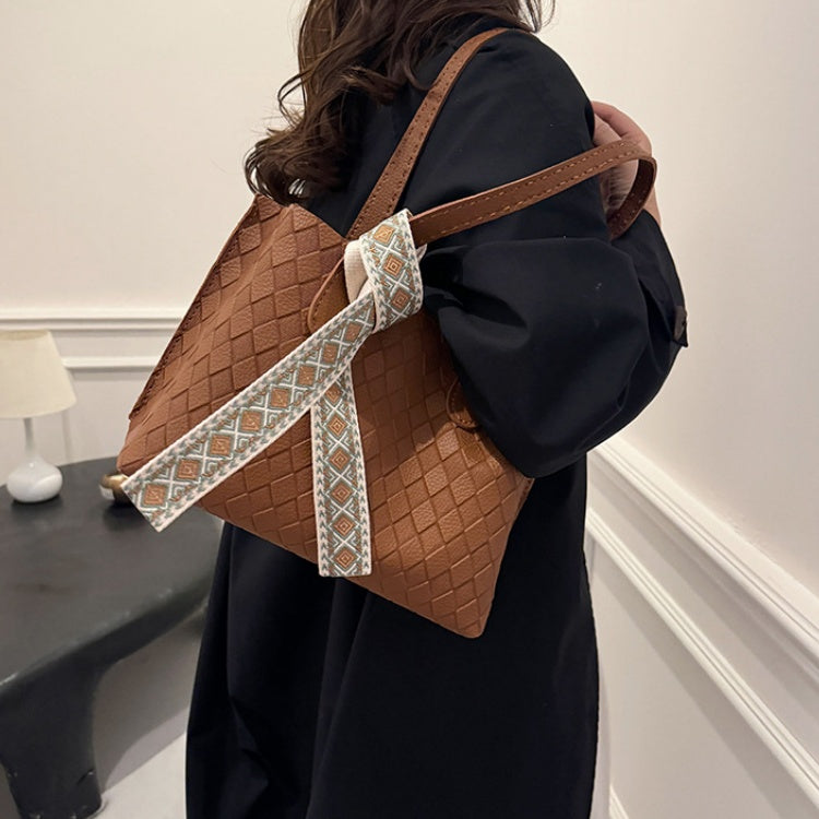 DIY PU Leather Tote Bag Kit for Beginners – Handmade Shoulder Handbag Sewing Kit with Pre-Cut Materials & Video Tutorial