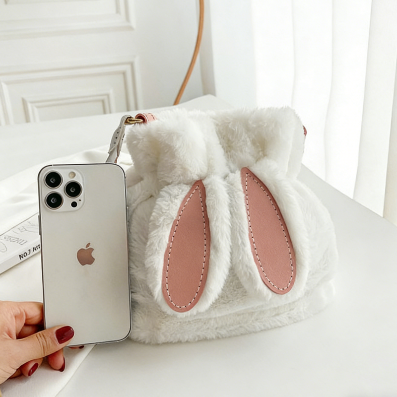 DIY Plush Shoulder Bag Kit – Handmade Fuzzy Tote Bag Craft Kit for Beginners with Video Tutorial (Soft Faux Fur Handbag)