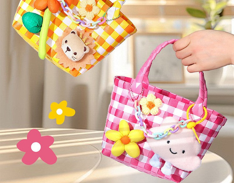 DIY Colorful Woven Tote Bag Kit for Mother’s Day | Handmade Handbag Craft Set with Pre-Cut Materials & Video Tutorial | Beginner Friendly Gift Bag