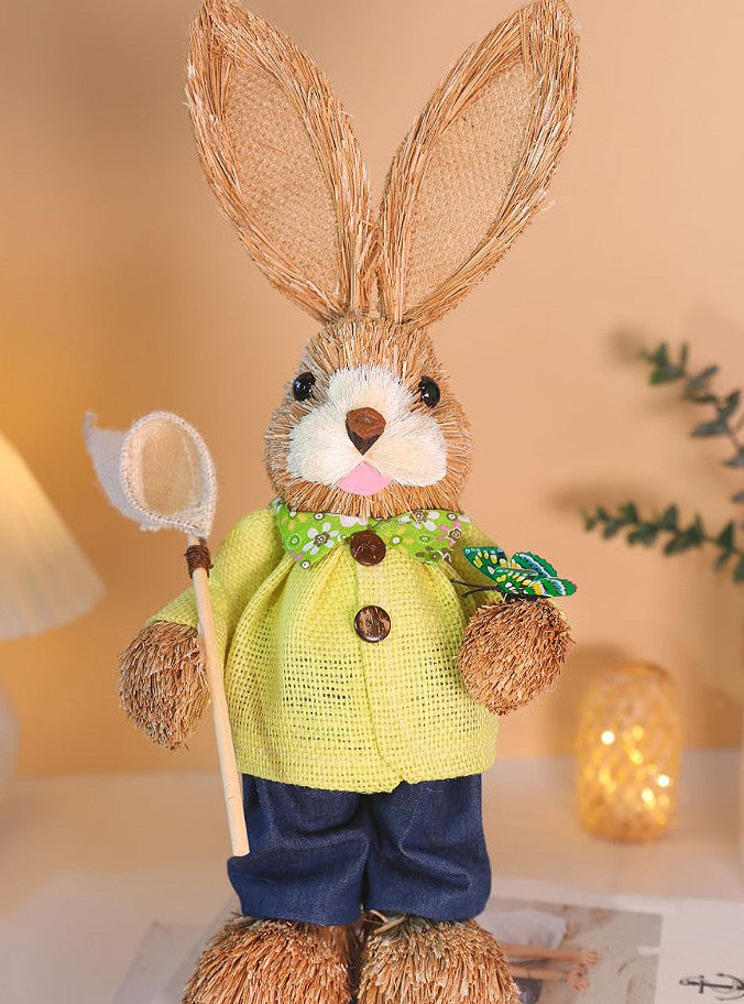 DIY Straw Bunny Craft Kit | Handmade Woven Rabbit Family Set | Spring Easter Home Decor & Mother’s Day Creative Gift