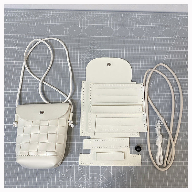 DIY Handmade Crossbody & Handbag Kit for Beginners – Pre-Cut PU Leather Sewing Set with Video Tutorial, Multi-Way Wear Gift Bag