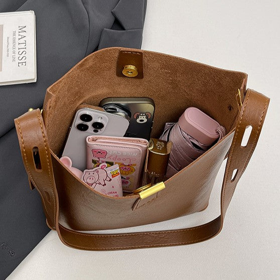DIY PU Leather Shoulder Bag Kit – Beginner-Friendly Handmade Crossbody Bag Set with Pre-Cut Materials & Video Tutorial