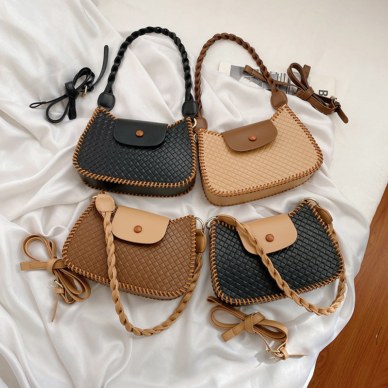 DIY PU Leather Handbag Kit for Beginners – Pre-Cut & Pre-Punched Sewing Craft Bag Set with Video Tutorial, Adjustable Strap, Handmade Gift