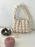 DIY Crochet Tote Bag Kit – Handmade Ice Silk Yarn Handbag Craft Set for Beginners with Video Tutorial