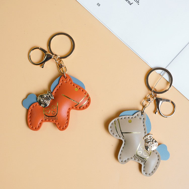 DIY Horse Keychain Craft Kit | Beginner-Friendly Handmade PU Leather Keychain Set | 8-Min Easy Sewing Gift Kit