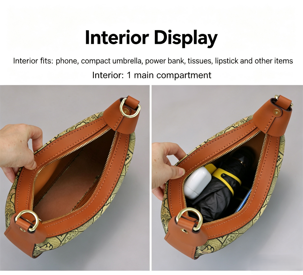 DIY Crescent Shoulder Bag Kit for Beginners, Handmade Genuine Leather Underarm Bag Making Kit, Creative Sewing Craft Gift for Women