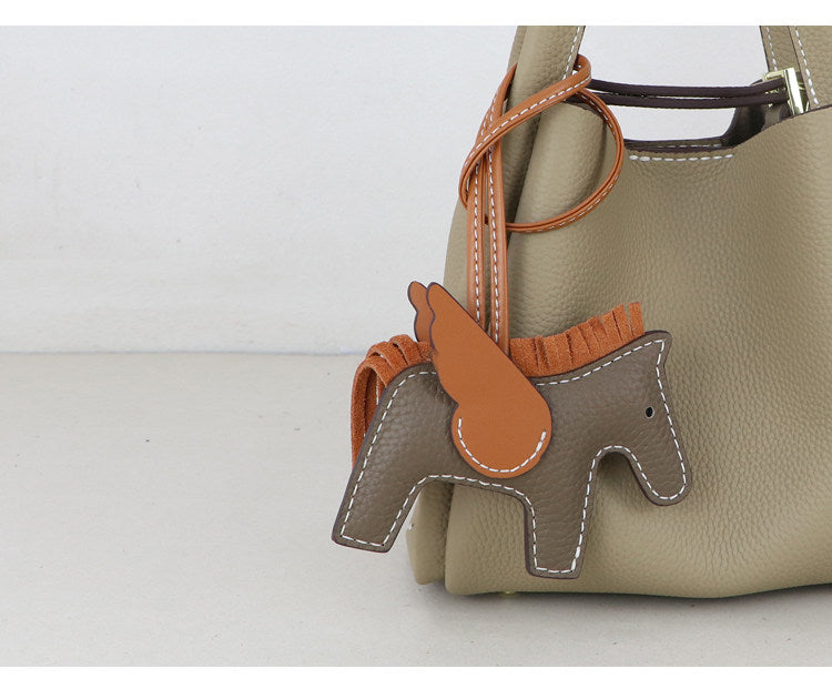 DIY Leather Angel Horse Charm Kit – Handmade Pony Keychain Bag Charm Craft Set for Beginners