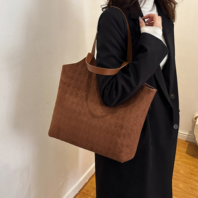 DIY Suede Tote Bag Sewing Kit for Beginners – Handmade Shoulder Handbag Craft Kit with Pre-Cut Leather & Video Tutorial