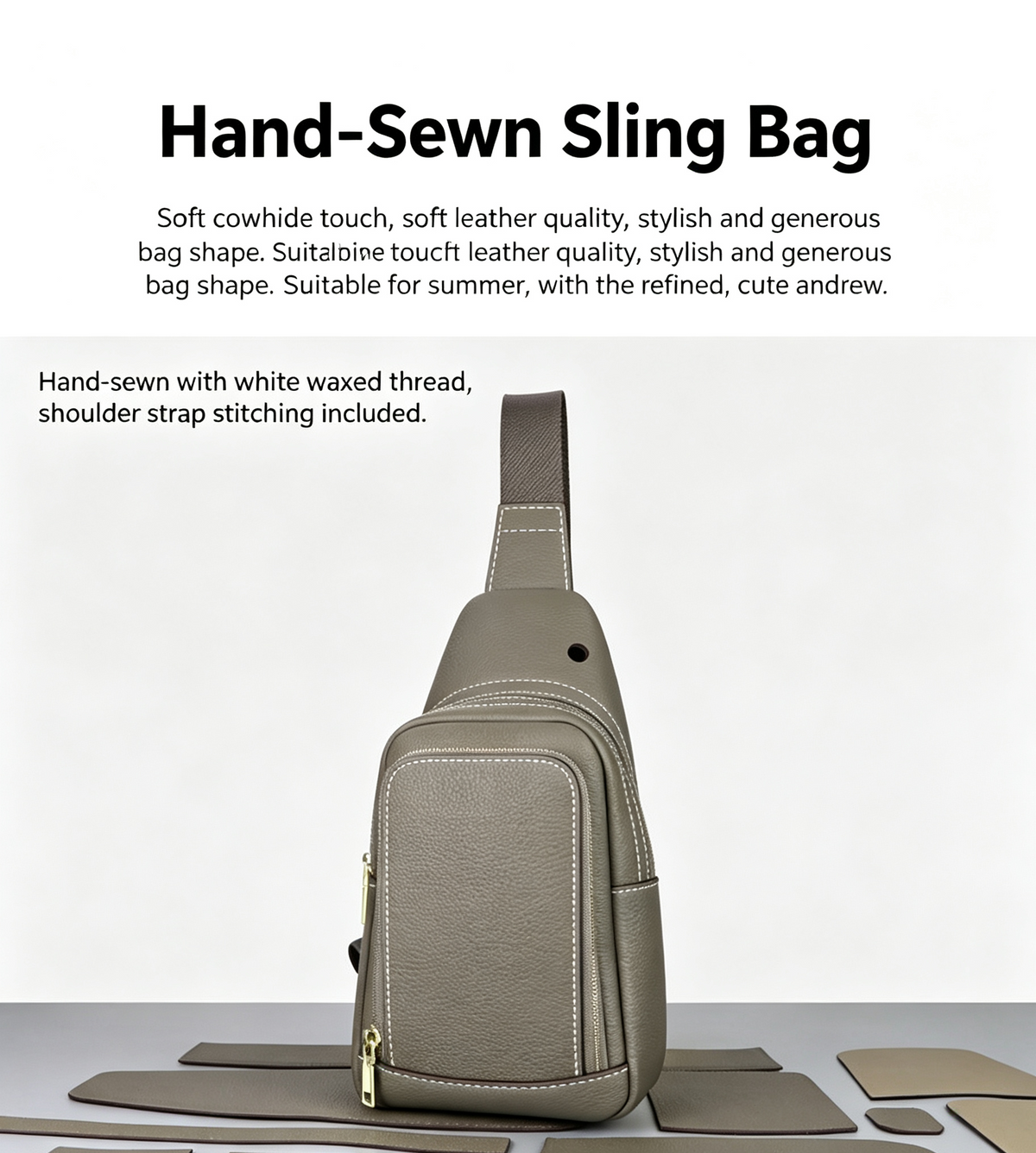 DIY Men's Leather Sling Bag Kit – Full-Grain Leather Crossbody Bag Making Kit