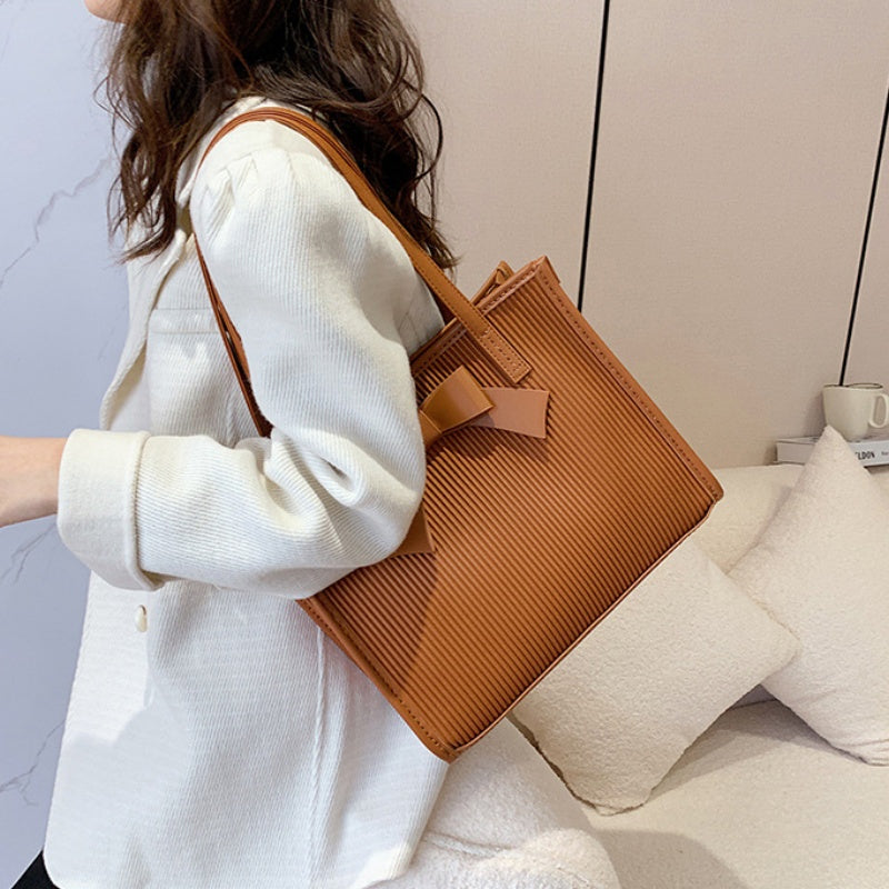 DIY Handmade PU Leather Tote Bag Kit – Beginner-Friendly Sewing Set with Pre-Cut Materials &amp; Step-by-Step Video Tutorial | Shoulder &amp; Hand Carry Large Capacity Bag