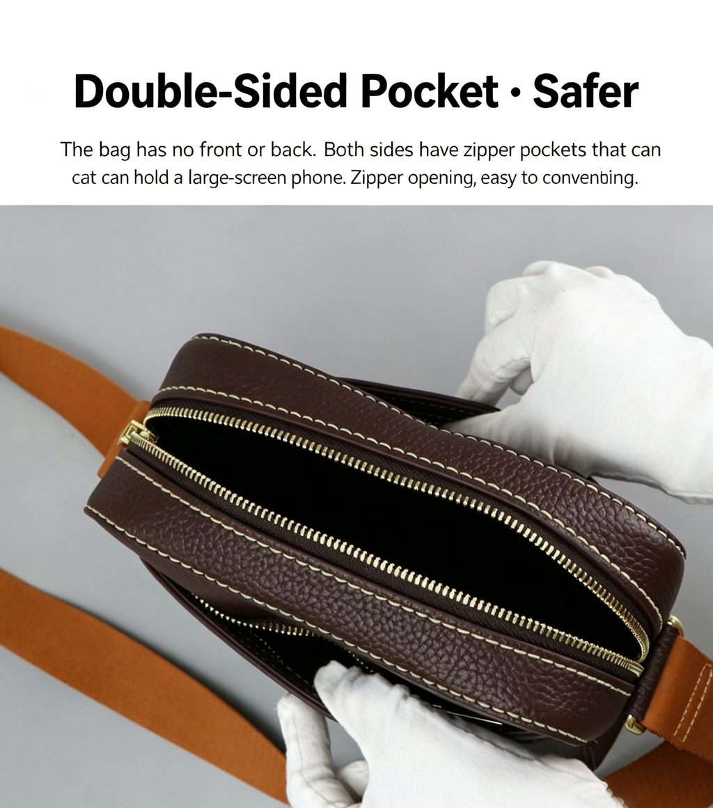DIY Leather Crossbody Bag Kit for Beginners – Genuine Leather Shoulder Bag Making Set with Video Tutorial & Complete Materials
