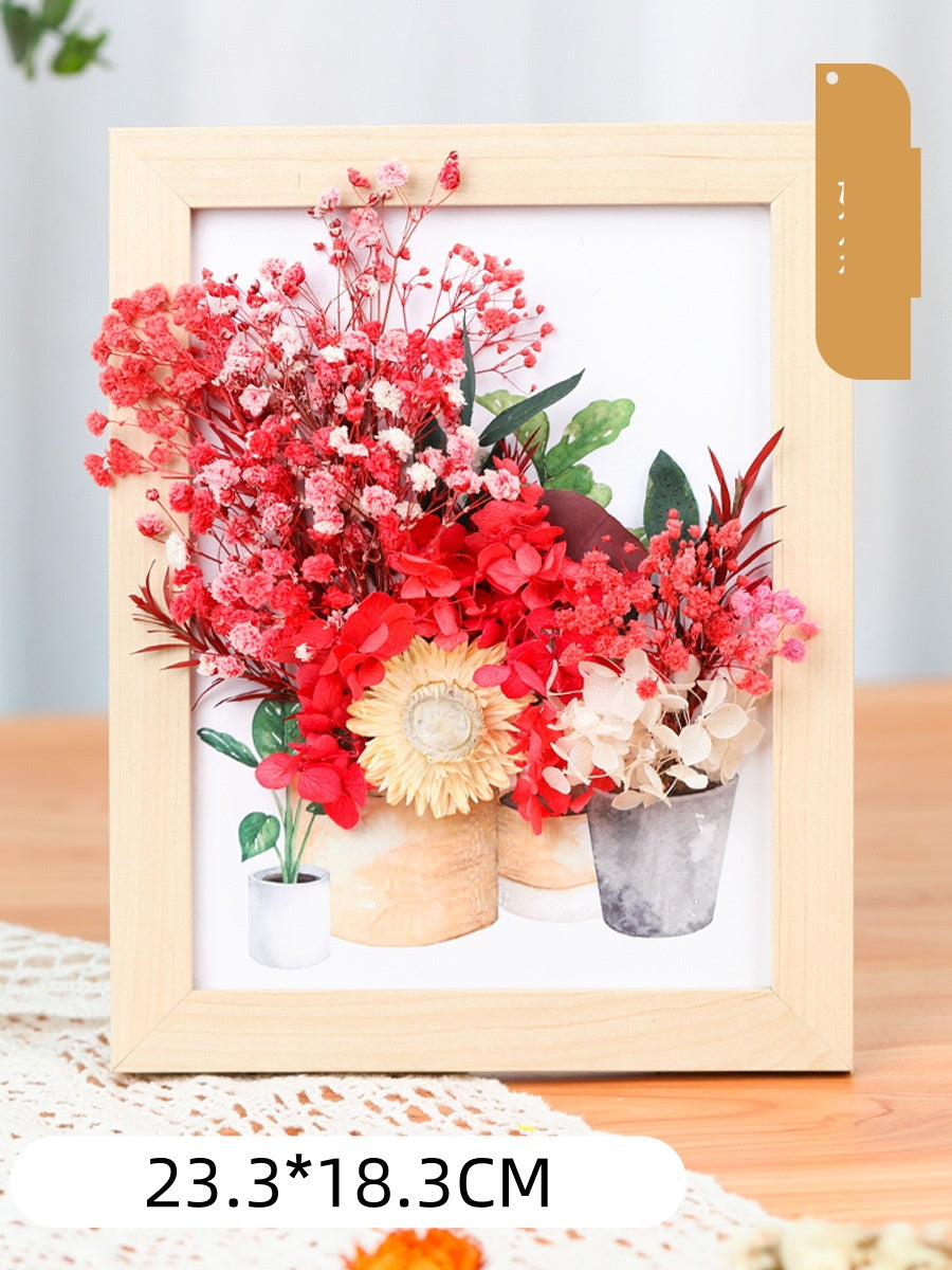 DIY Dried Flower Photo Frame Kit | Natural Preserved Flower Craft Set with Wooden Frame | Handmade Home Decor & Gift for Mother’s Day