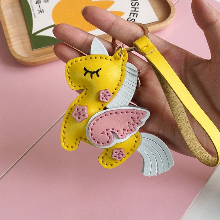 DIY Leather Unicorn Keychain Kit – Handmade Cute Unicorn Charm Craft Set with Video Tutorial