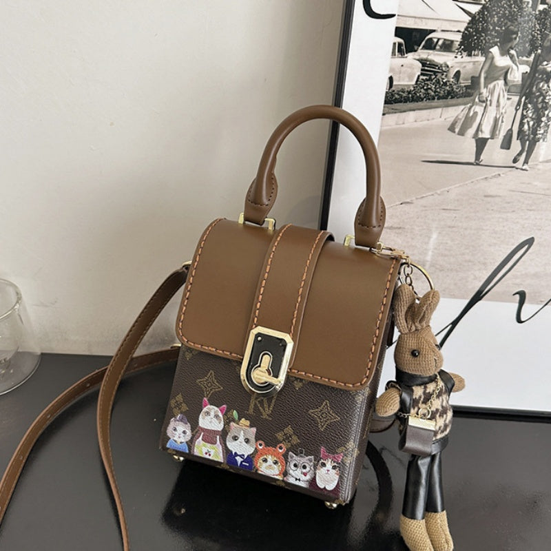 DIY PU Leather Mini Handbag Kit – Handmade Crossbody & Shoulder Bag Craft Kit for Beginners with Video Tutorial (Plaid & Cat Designs)