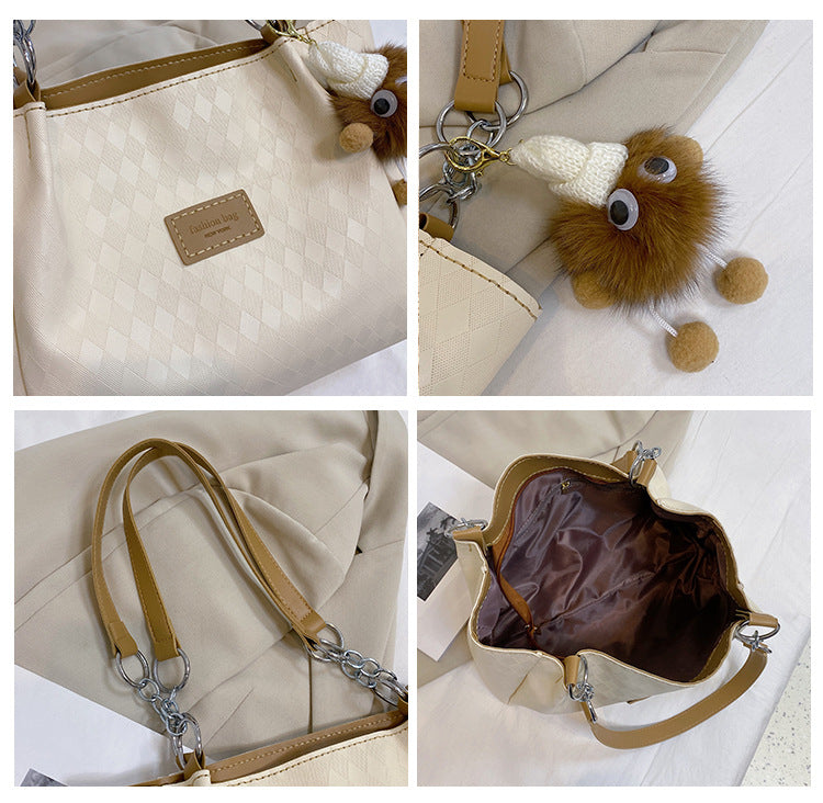 DIY PU Leather Tote Bag Kit for Beginners – Large Capacity Handbag Sewing Kit with Pre-Cut Materials, Video Tutorial & Complete Accessories