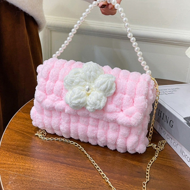 DIY Crochet Shoulder Bag Kit for Beginners – Handmade Yarn Crossbody Purse with Video Tutorial