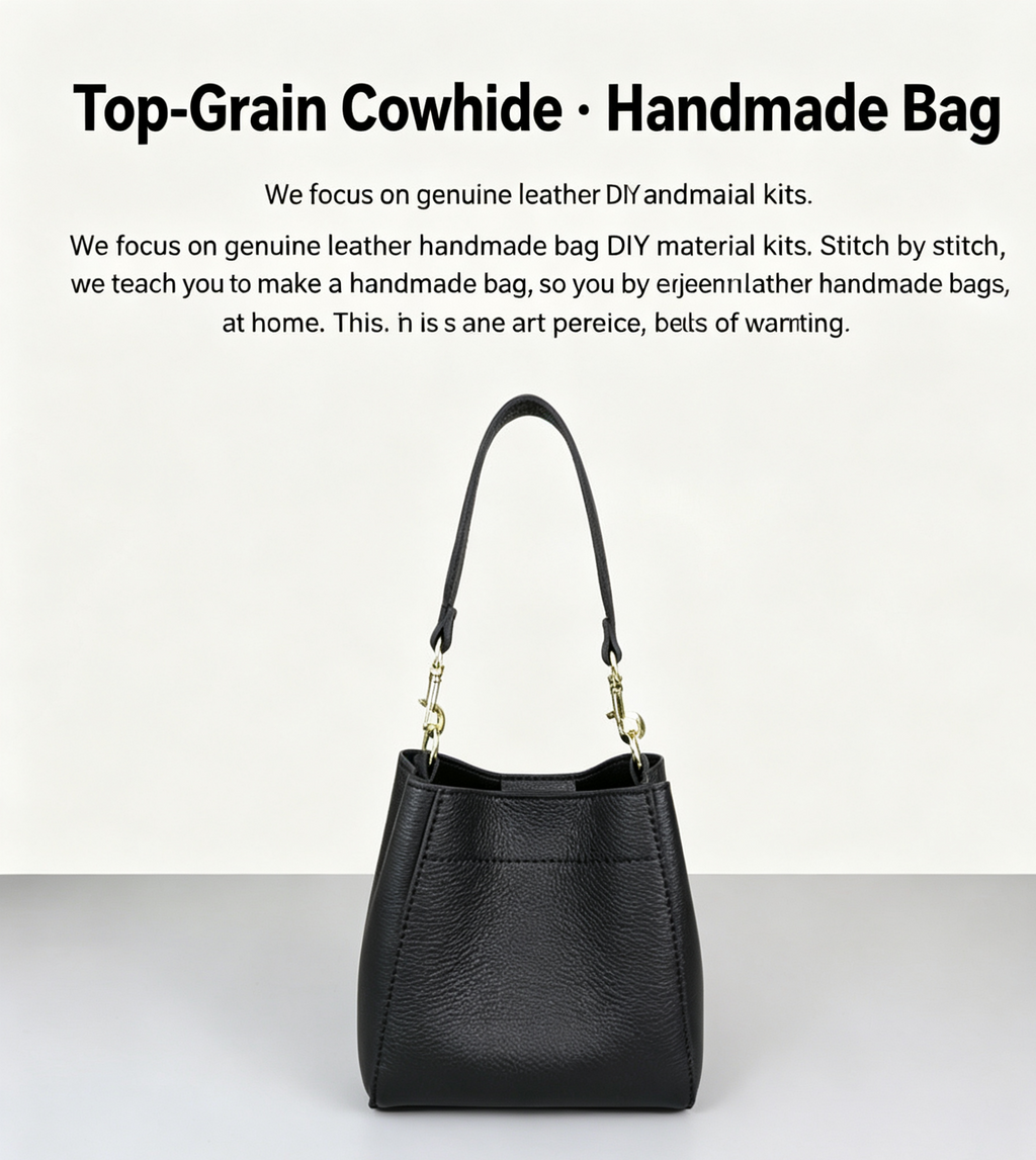 DIY Woven Leather Bucket Bag Kit – Full-Grain Leather Shoulder & Crossbody Bag Making Kit